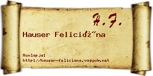 Hauser Feliciána névjegykártya
